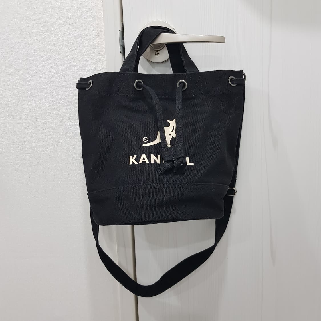 캉골 블랙 캔버스 버킷백 복조리백 상품이미지1
