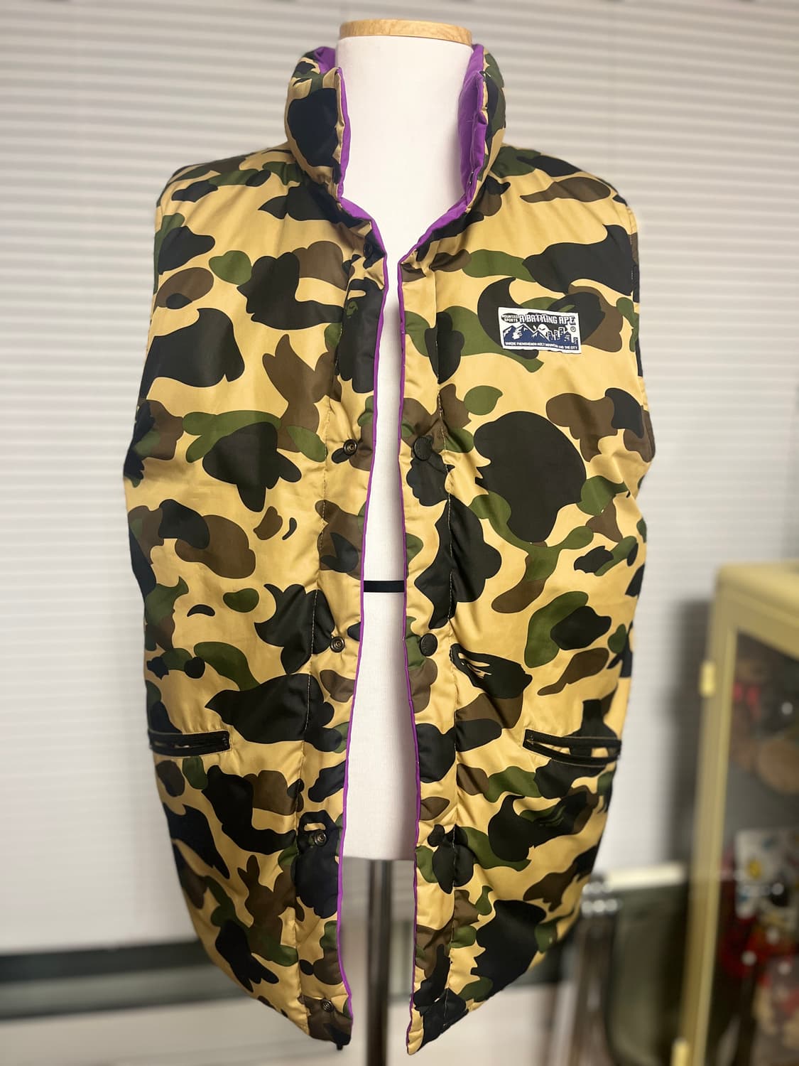 베이프 양면 카모 패딩 덕다운 조끼 L 상품이미지1