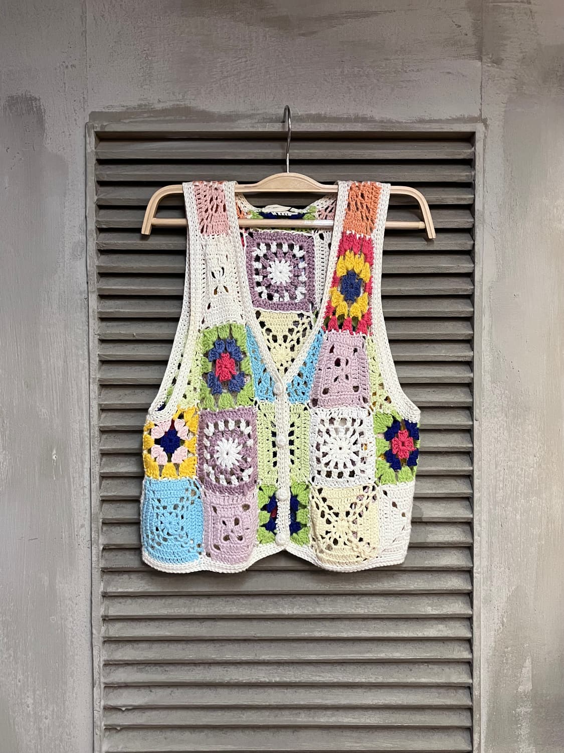 빈티지 뜨개 버튼 니트 조끼 아이보리 #csz4104 상품이미지1