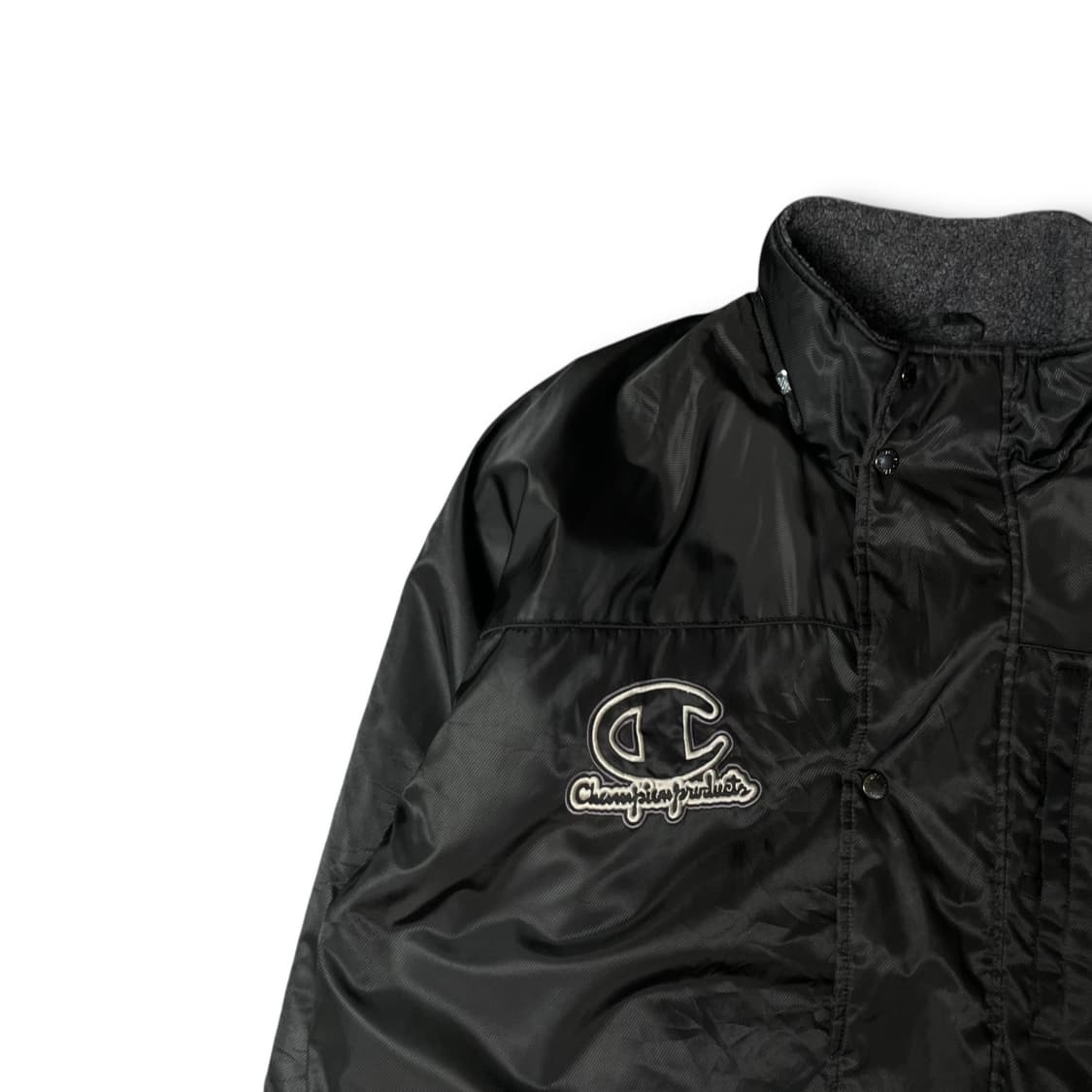 챔피온 블랙 빅로고 양털 돕바 롱 자켓 상품이미지2