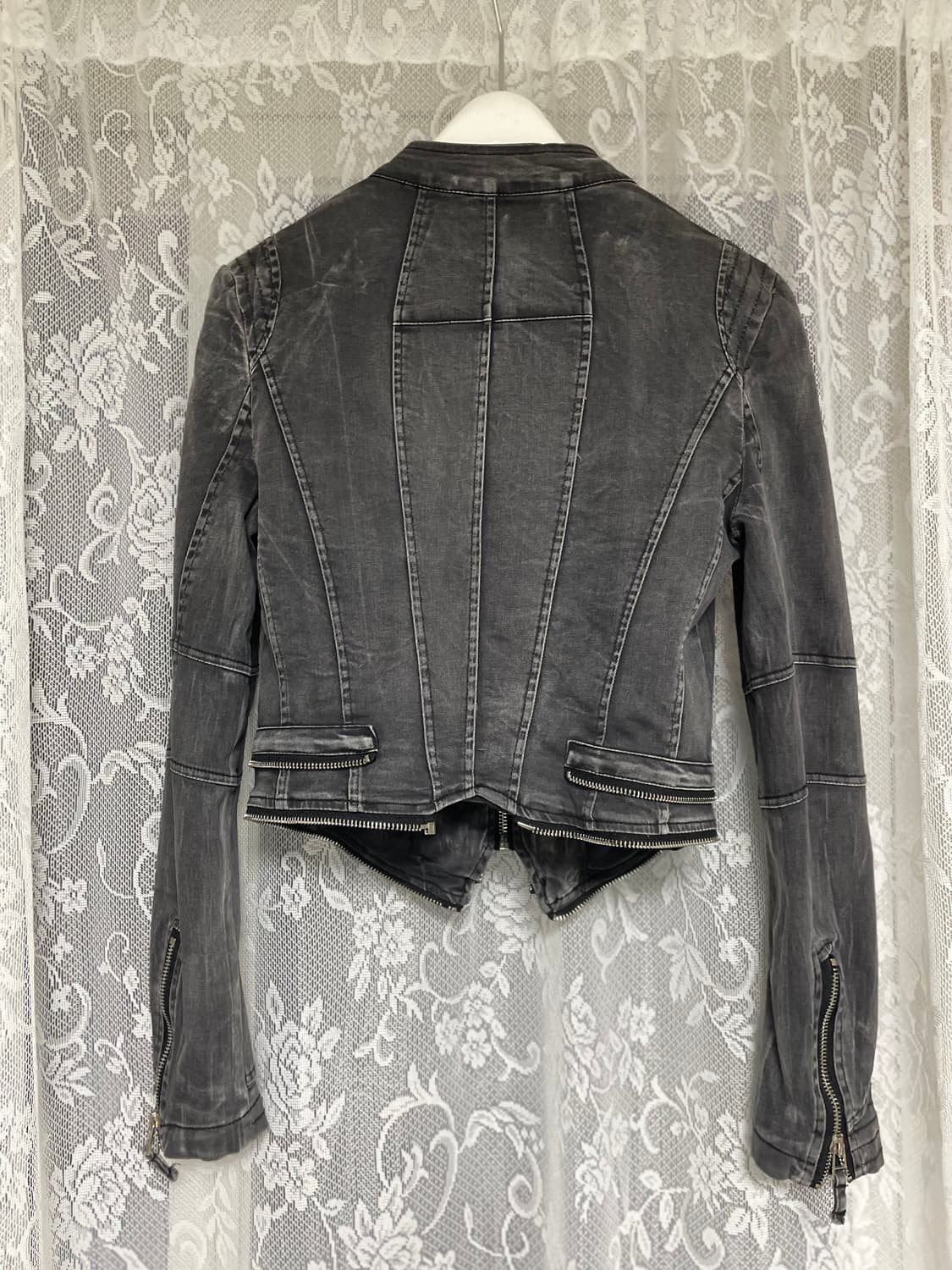 빈티지 흑청 바이커 자켓 상품이미지2