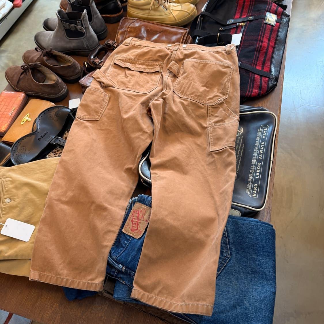 RNA 일본 브랜드 더블니 카펜터 캔버스 팬츠 33 32 상품이미지5