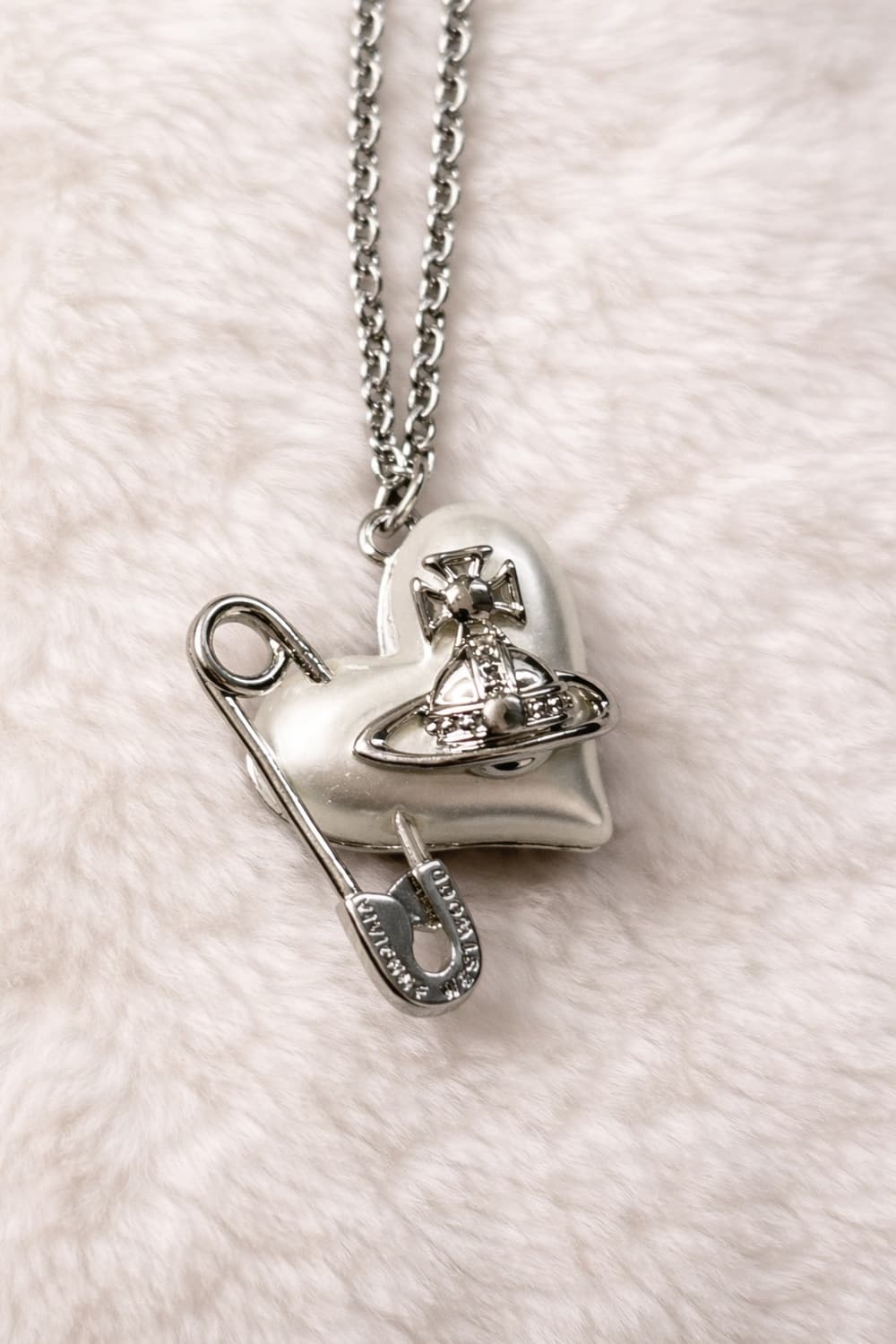 비비안웨스트우드 목걸이 오리에타 옷핀 클립 펄 하트목걸이 빈티지 상품이미지2