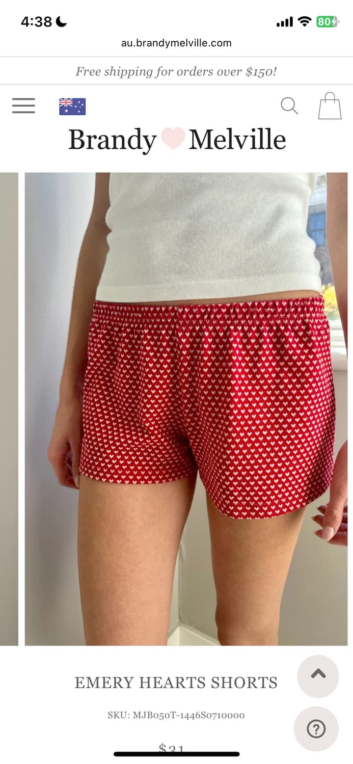 브랜디멜빌 에머리 하트 쇼츠 반바지 emery heart shorts 상품이미지2