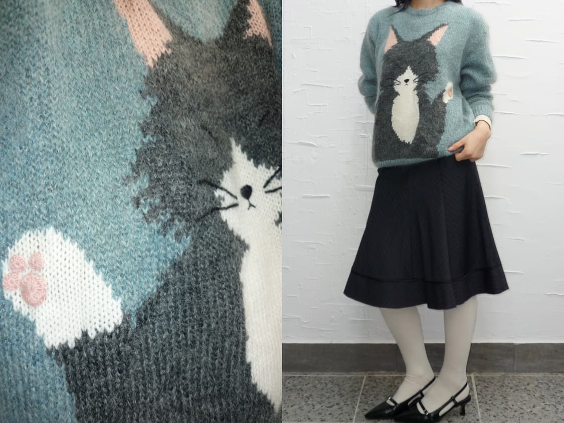 skyblue kitty knit 상품이미지1