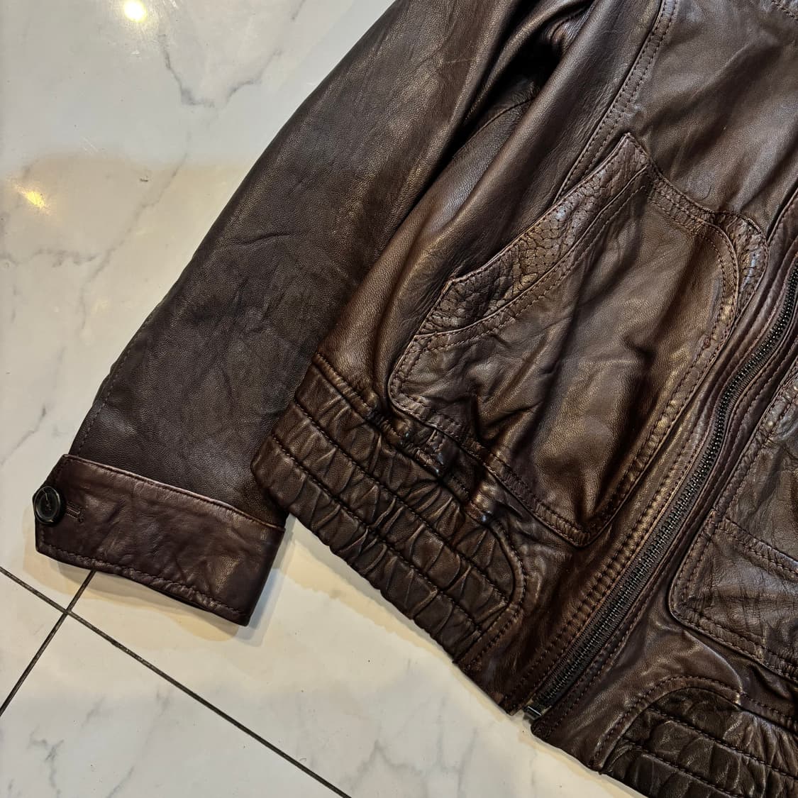 빈티지 브라운 양가죽자켓 lambskin 00’s 락시크 y2k 상품이미지4