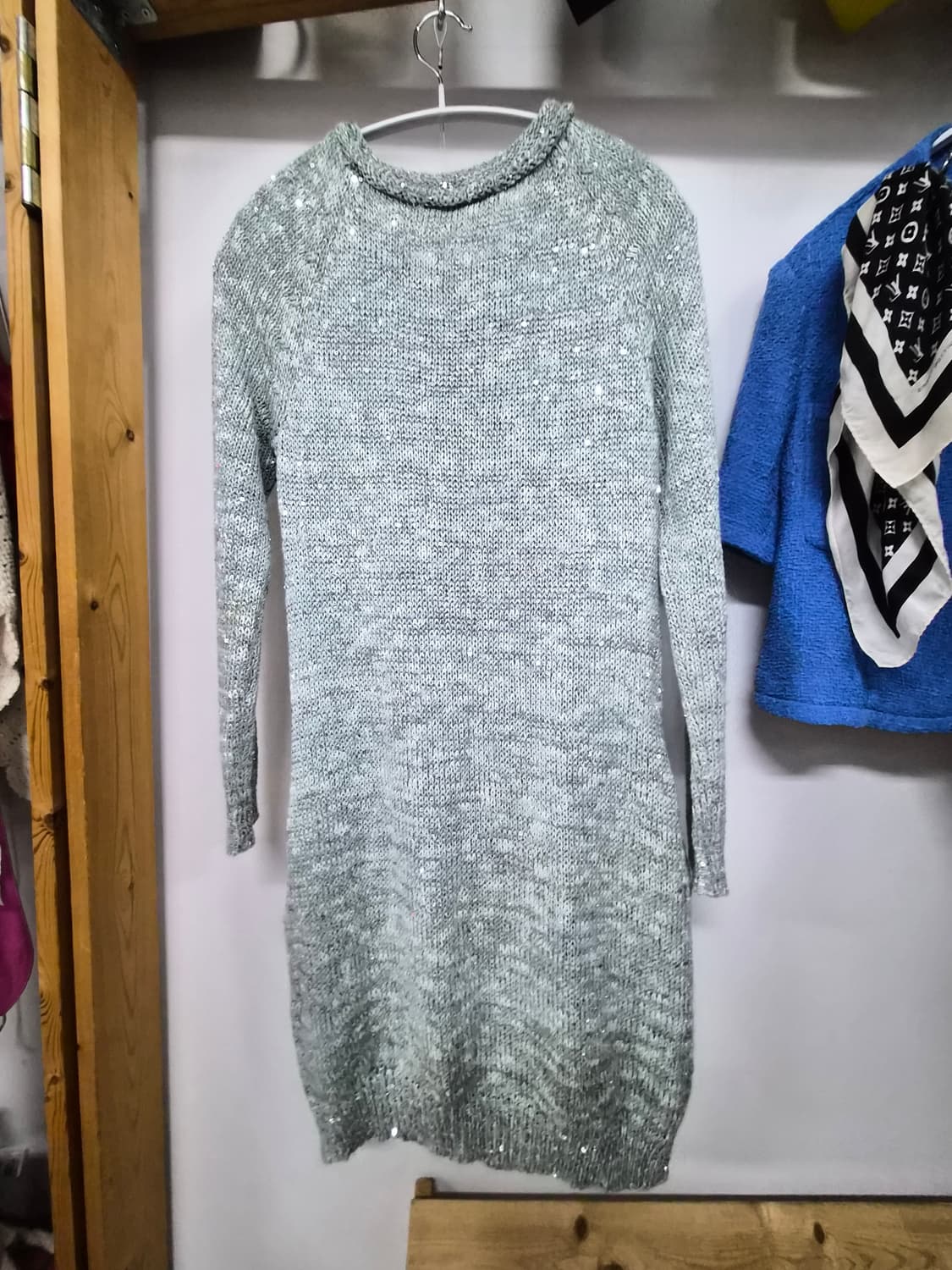 데코 민트 린넨 샤이니 니트원피스& 포켓 롱니트 상품이미지8