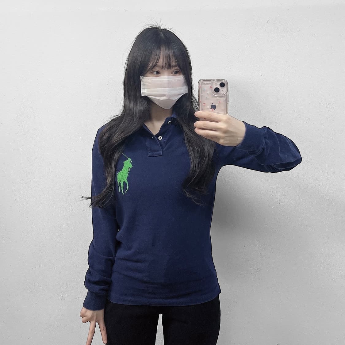 폴로 랄프로렌 빅 포니 카라 롱슬리브 네이비 상품이미지1