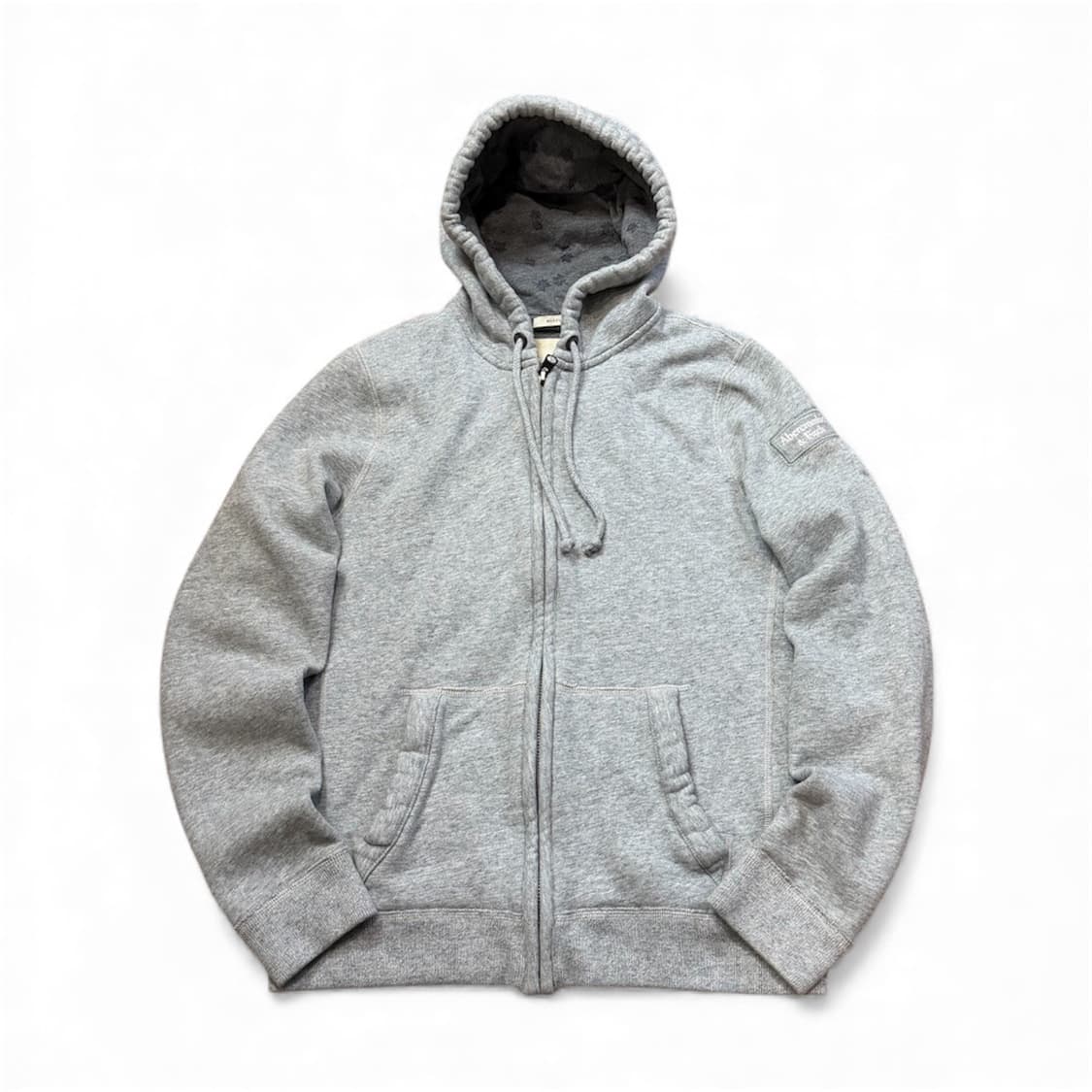 아베크롬비 사이드 패치로고 그레이 후드집업 상품이미지1