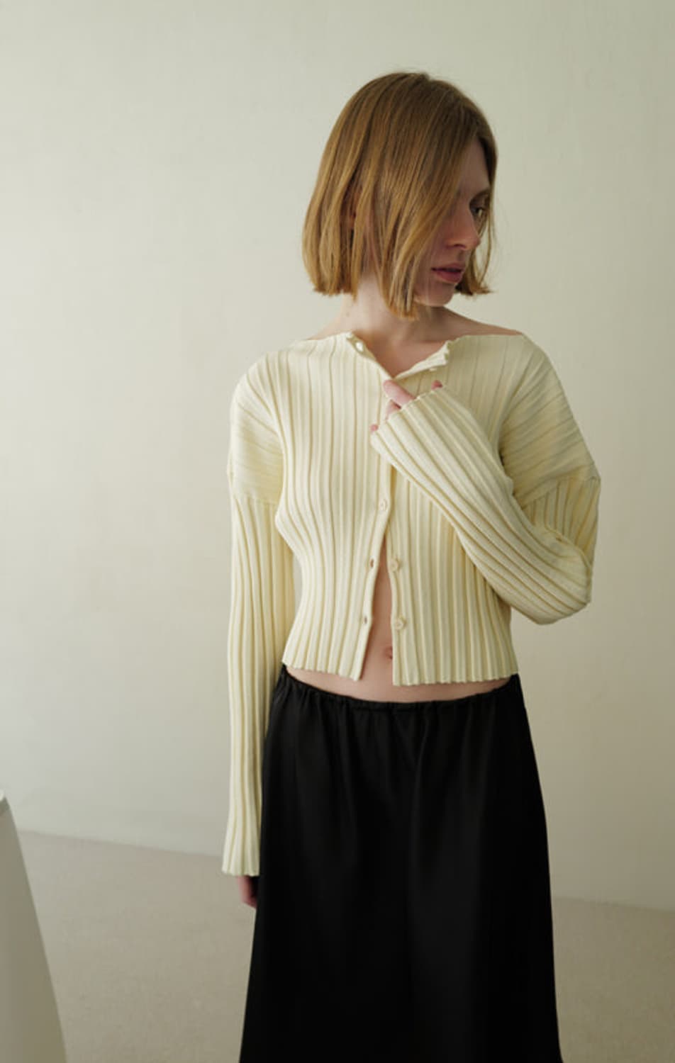 le17septembre Millie Rib Kni t Cardigan 상품이미지1