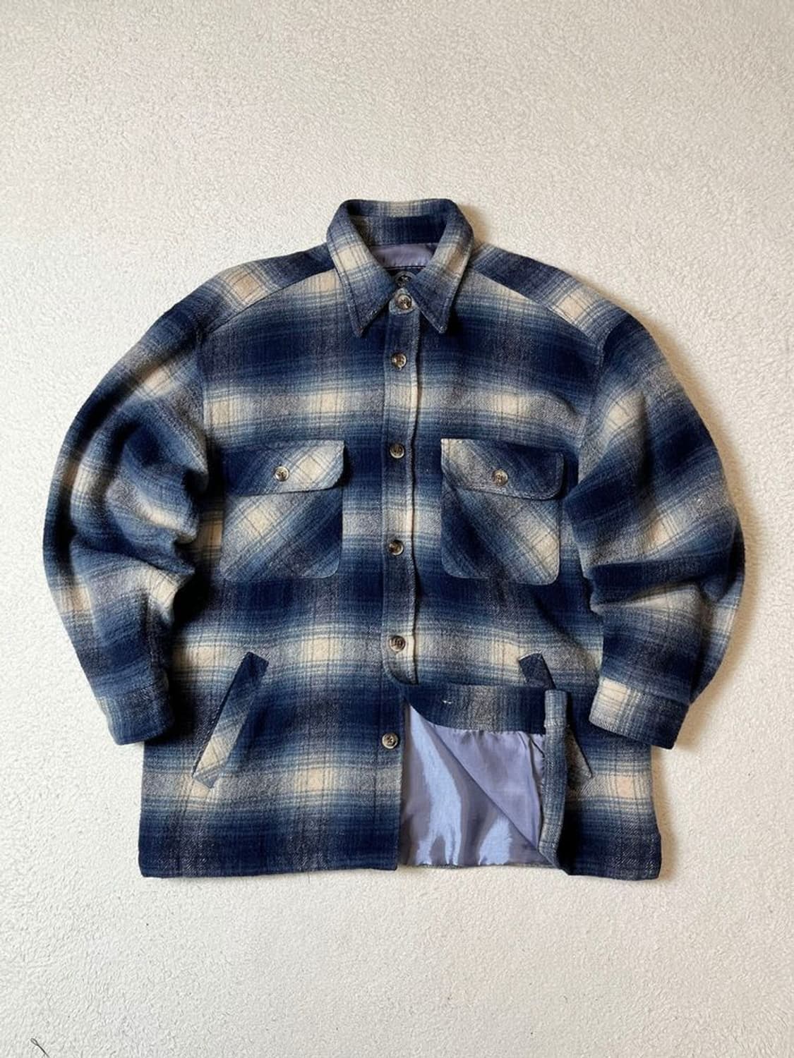 Tray UP 00's 플란넬 체크 울 남방 PN7110 상품이미지1