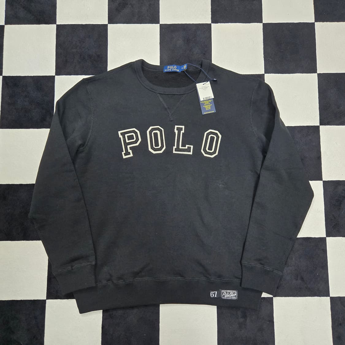 M 폴로랄프로렌 아치 스펠아웃 스웻셔츠 맨투맨 블랙  상품이미지1