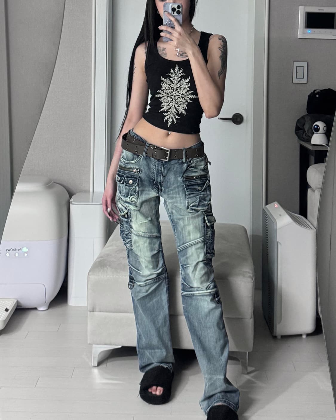 ༒ Pocket detail wide denim 상품이미지2