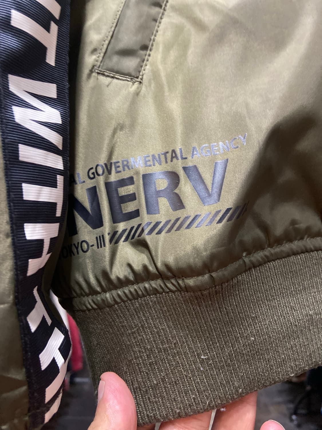 EVANGELION 에반게리온 NERV 특무기관 테이프 로고 MA-1 상품이미지6