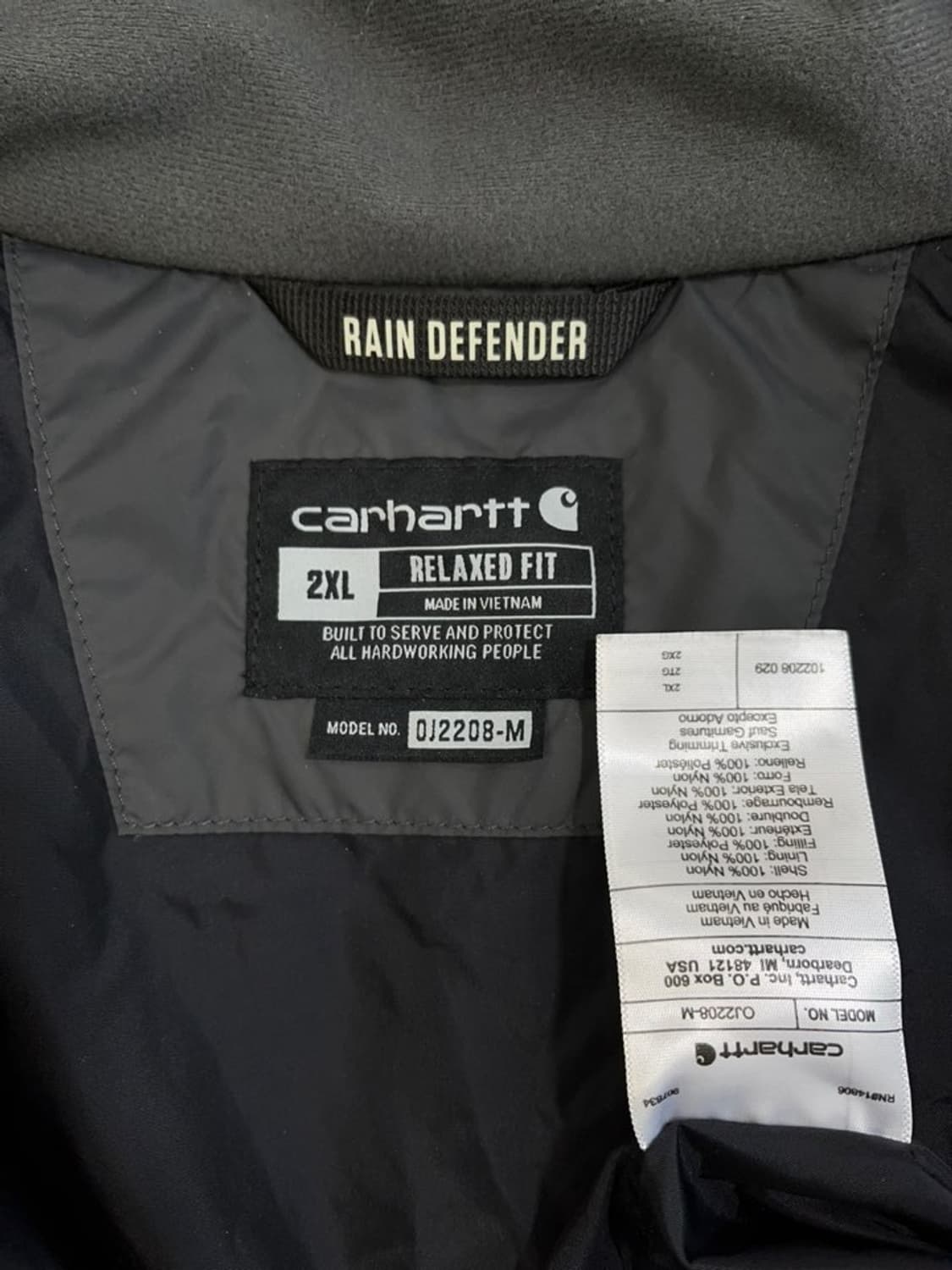 칼하트 레인디펜더 경량 패딩/#3016 상품이미지6