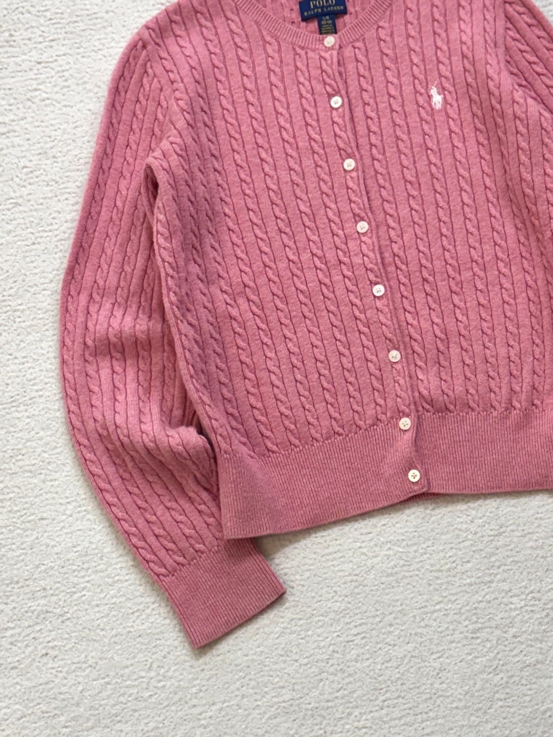 폴로 연핑크 우먼 가디건 상품이미지3