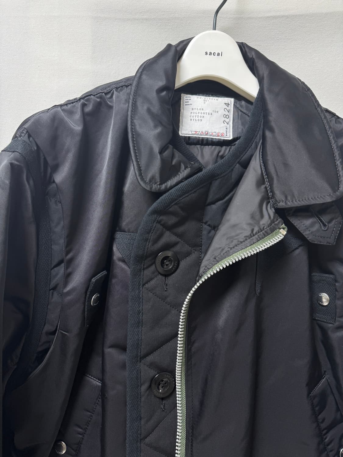 사카이 나일론 트윌 믹스 블루종 봄버 자켓 상품이미지5