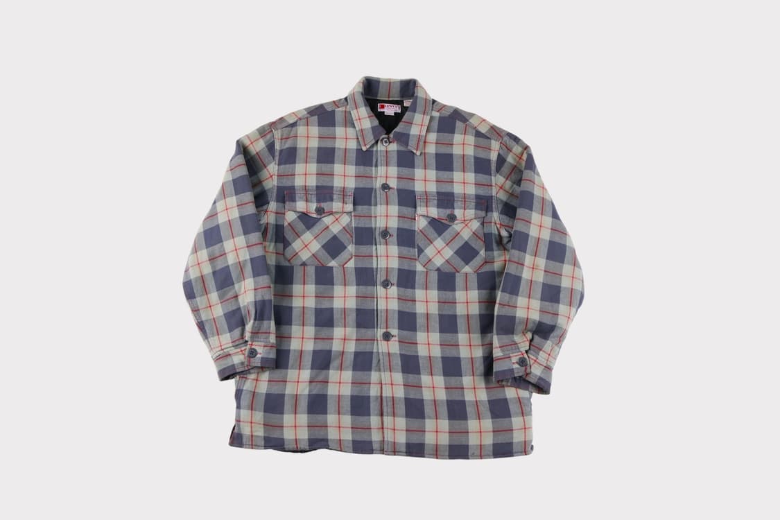 [L] 90's 리바이스 누빔 체크 셔츠자켓 상품이미지1