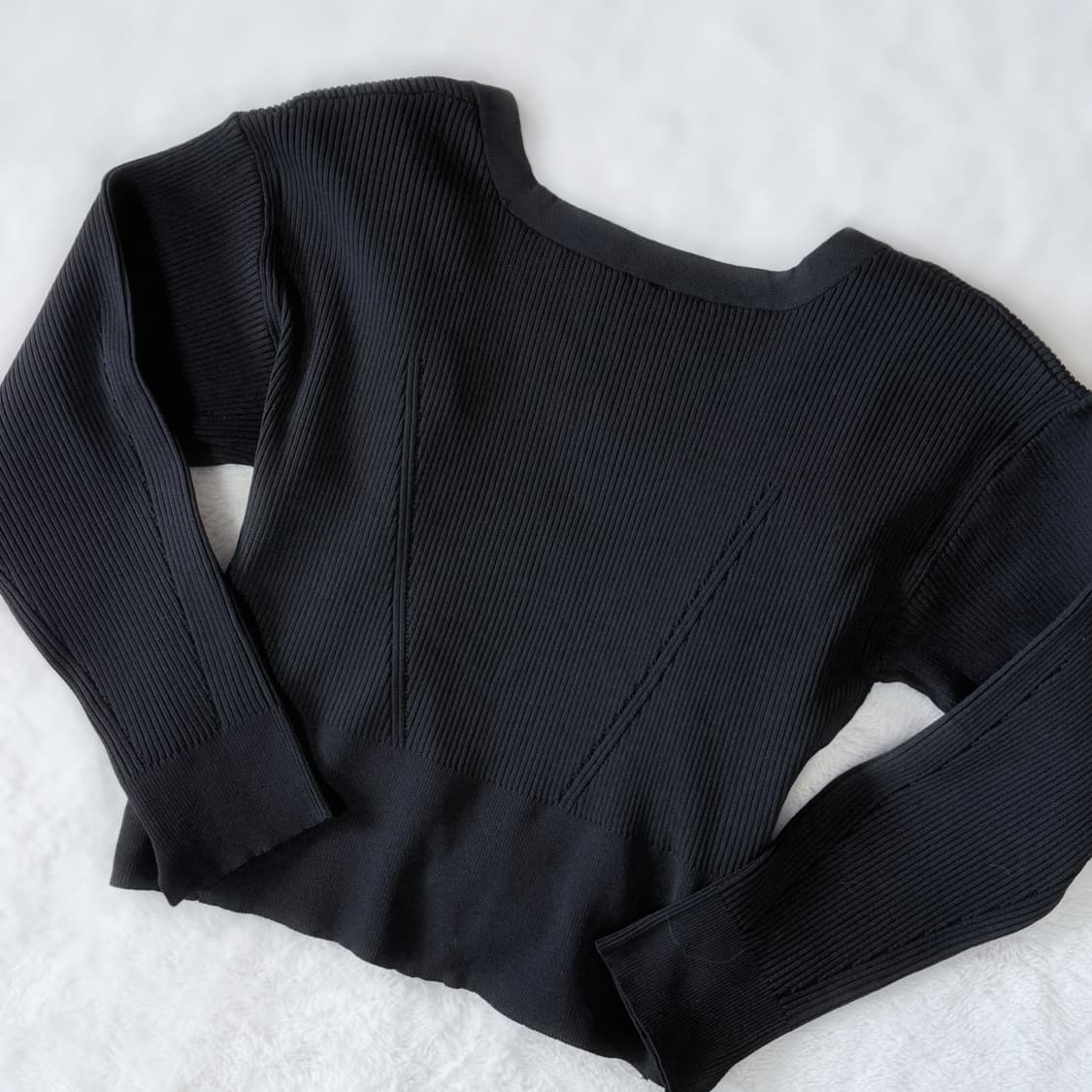 mystic 트위스트 골지 오프숄더 탄탄 플리츠 가디건 상품이미지7