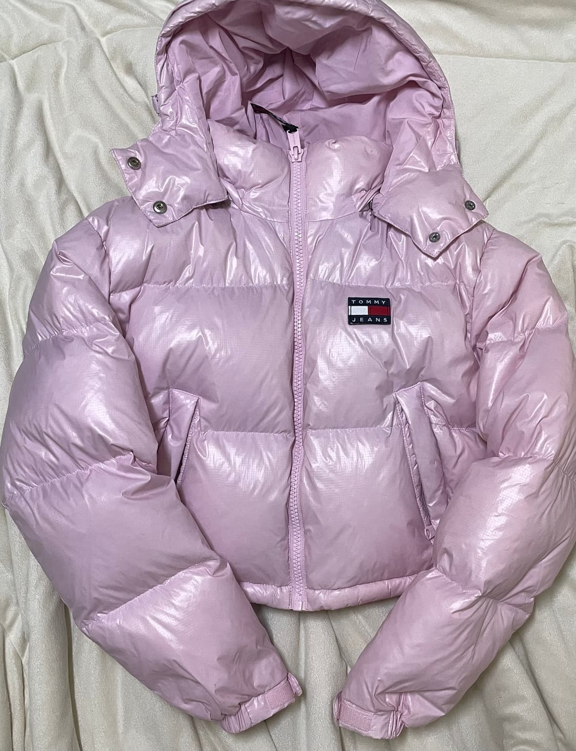 타미진스 크롭 핑크 숏패딩 상품이미지4