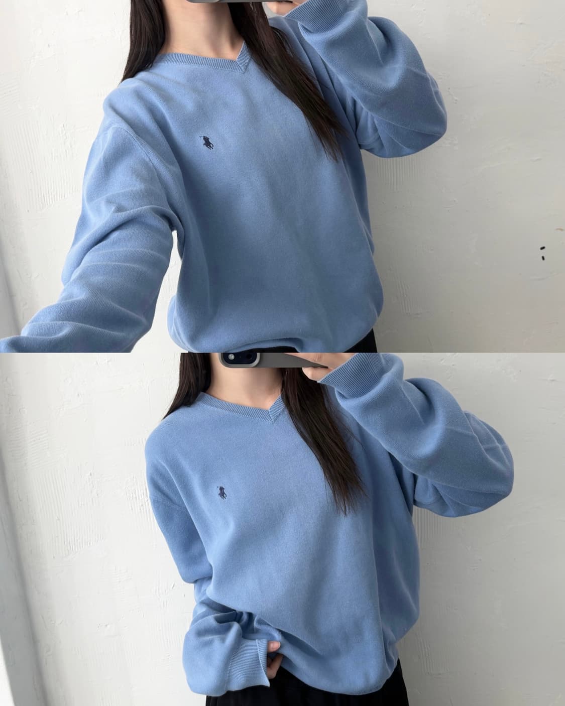 Polo 폴로 랄프로렌 골프 스카이블루 피마코튼 니트 상품이미지2