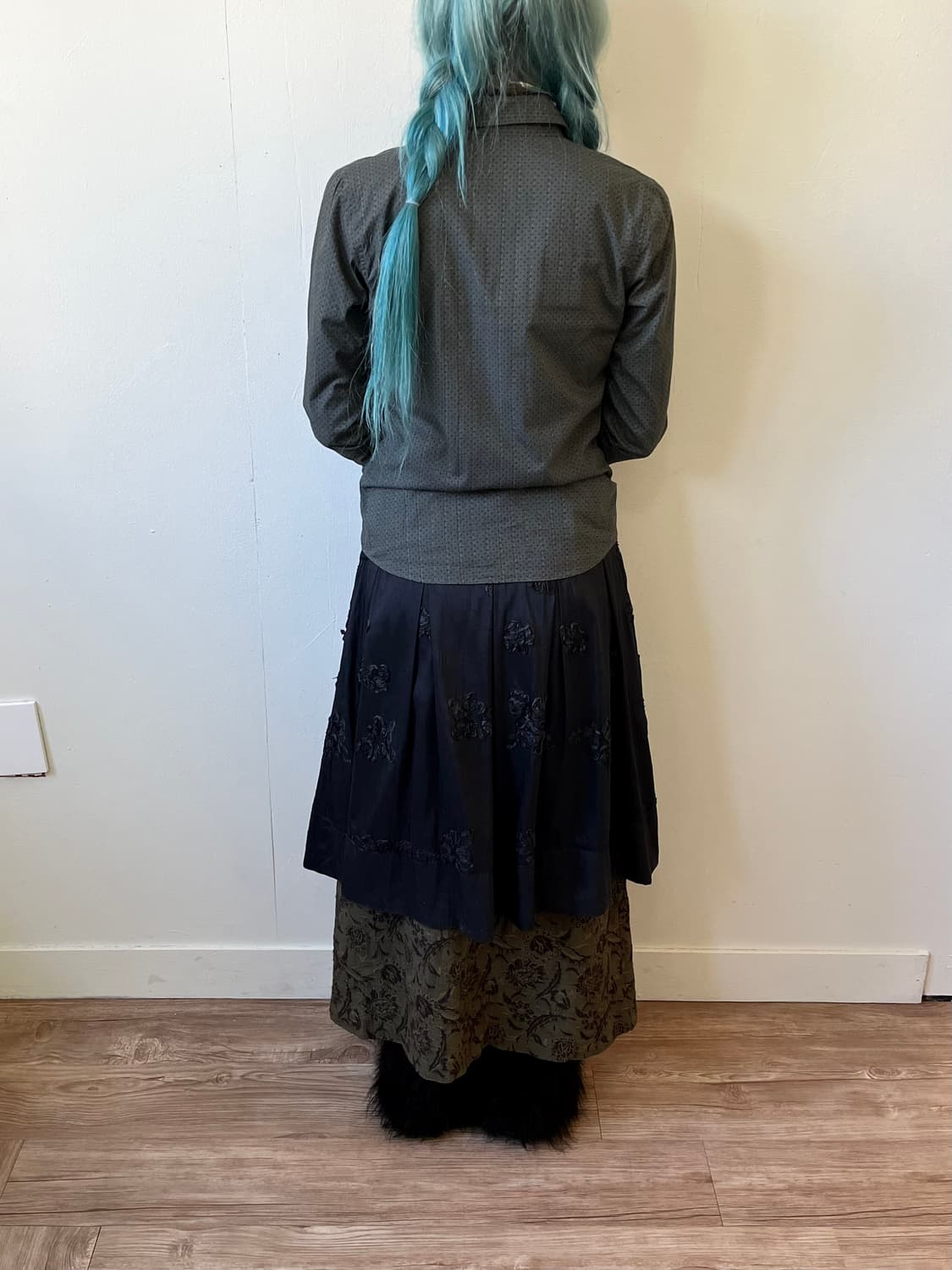 CHILD WOMAN 도트 올리브 카키 셔츠 상품이미지8