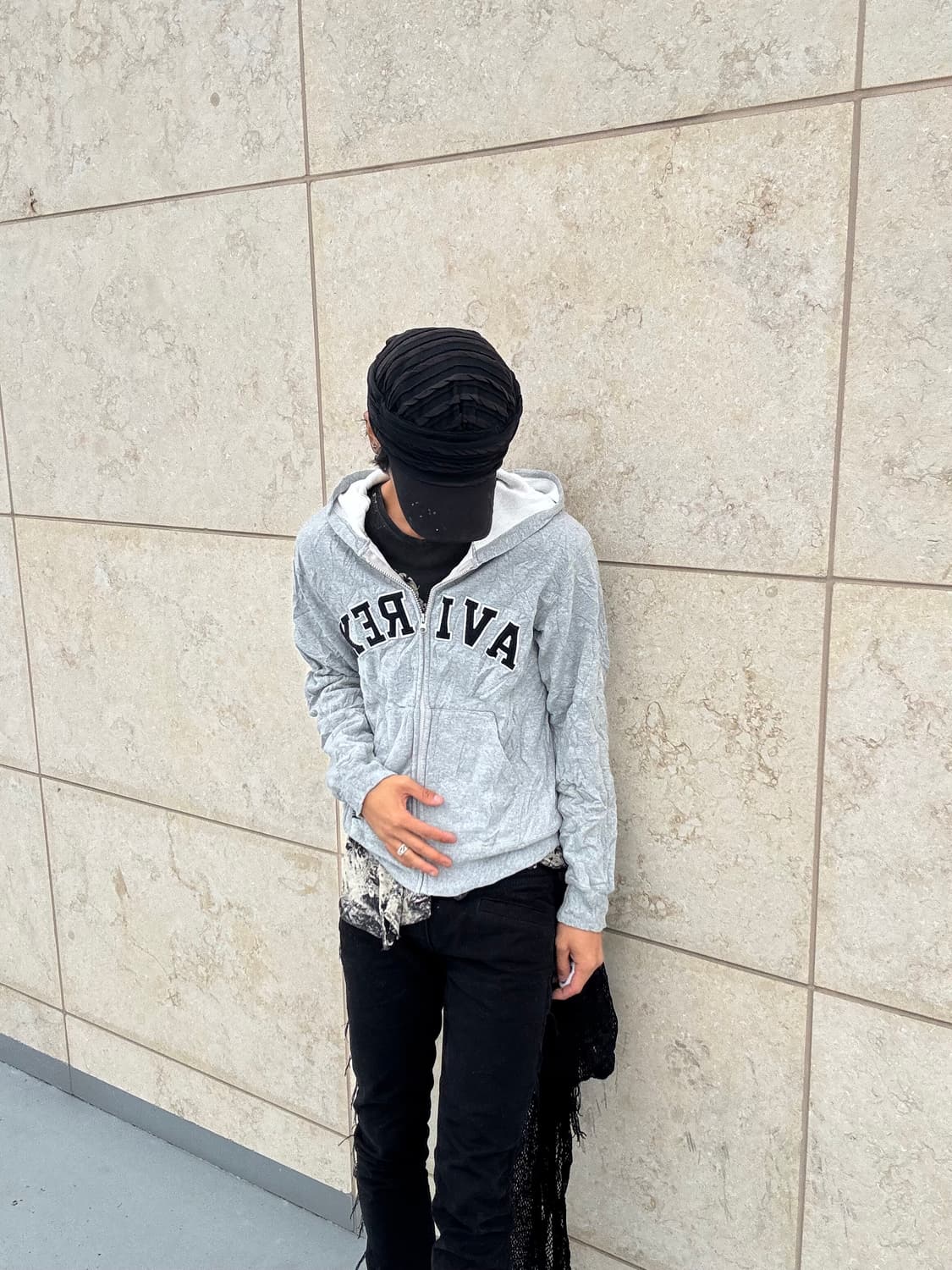 “Avirex”Y2K Mood grey Hoodie Zip Up 상품이미지5