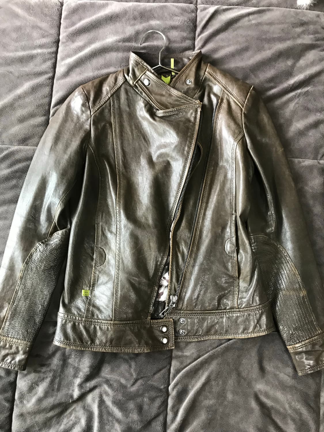 브라운 레더 자켓 상품이미지1