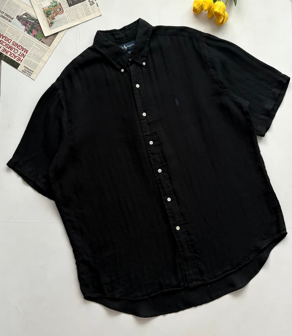 Polo 폴로랄프로렌 블랙 린넨 셔츠 상품이미지1