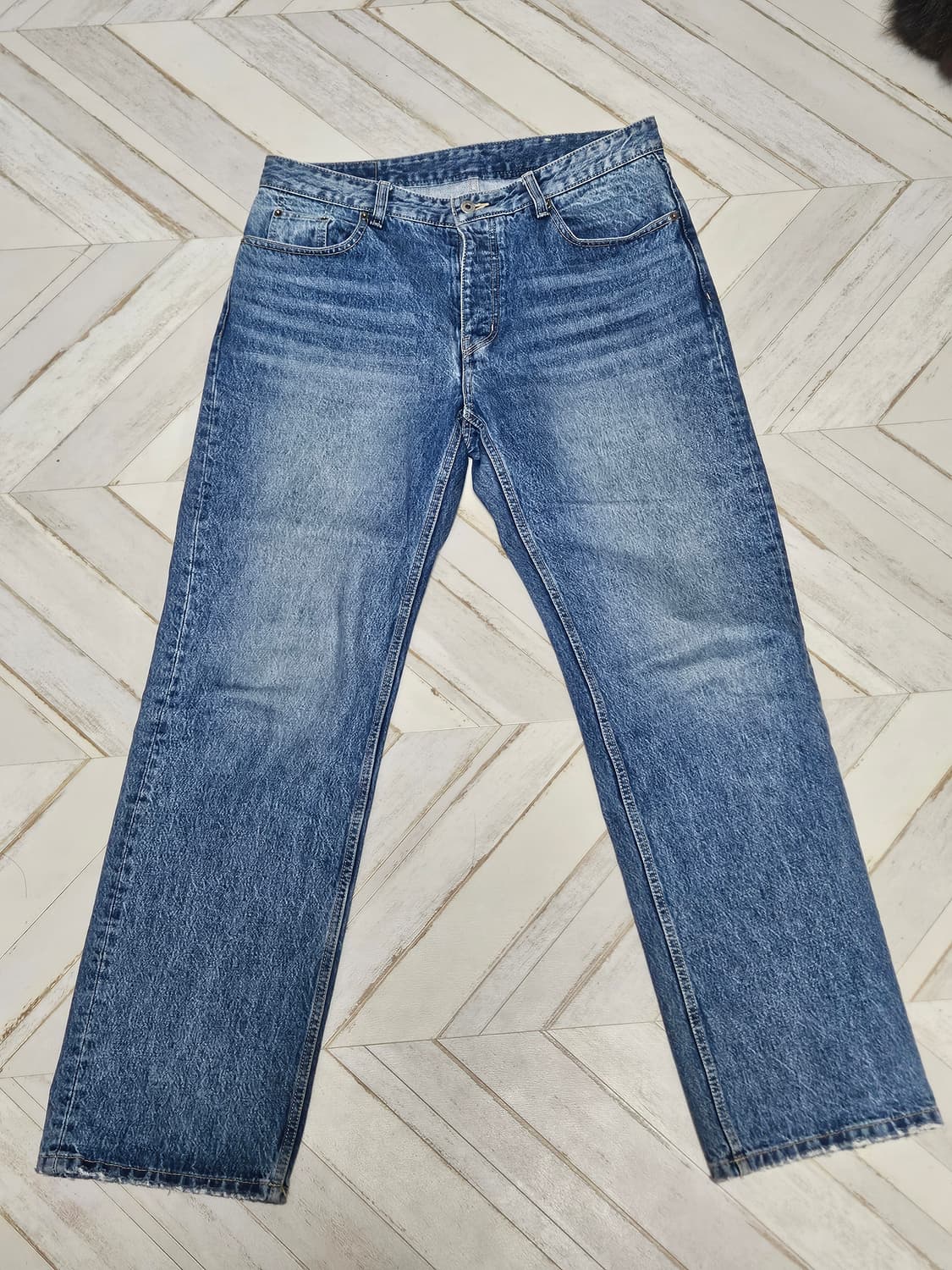 쿠어 켄톤 플라이 스트레이트 데님 팬츠 워시드블루 XL 상품이미지1