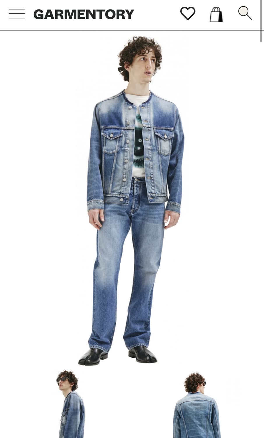 Margiela collarless denim jacket - blue 상품이미지1
