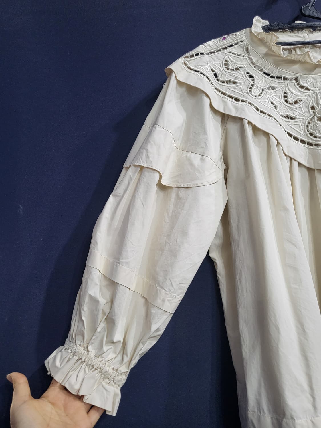 벌룬 코튼면 블라우스 상품이미지3