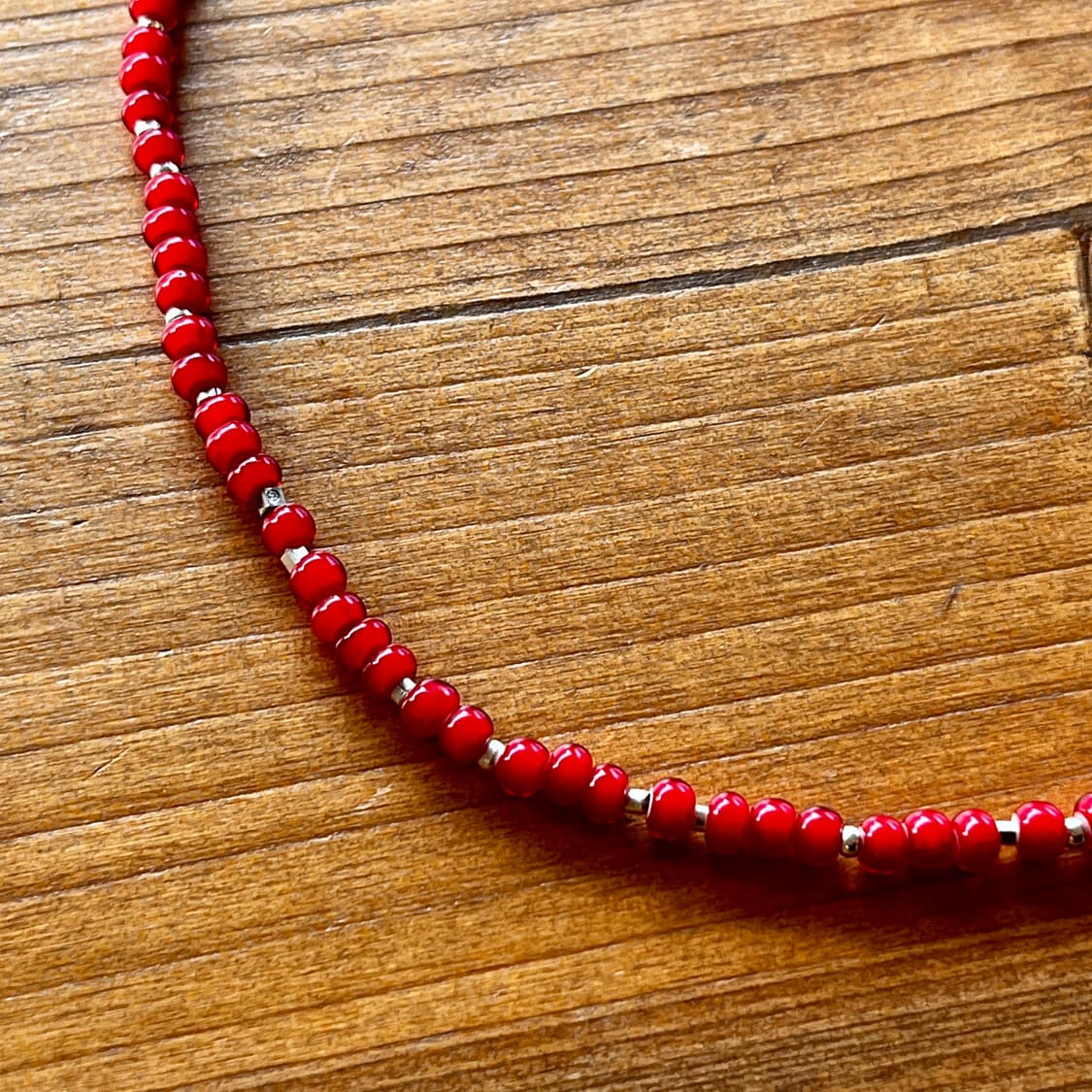 실버 글라스 비즈 네크리스 목걸이 인디언주얼리 네이티브아메리칸 상품이미지3