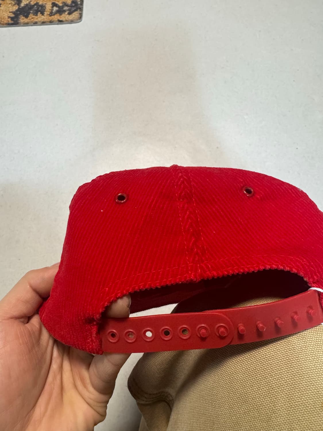 80s 말보로 빈티지 코듀로이 트러커캡 레드 made in usa 상품이미지3