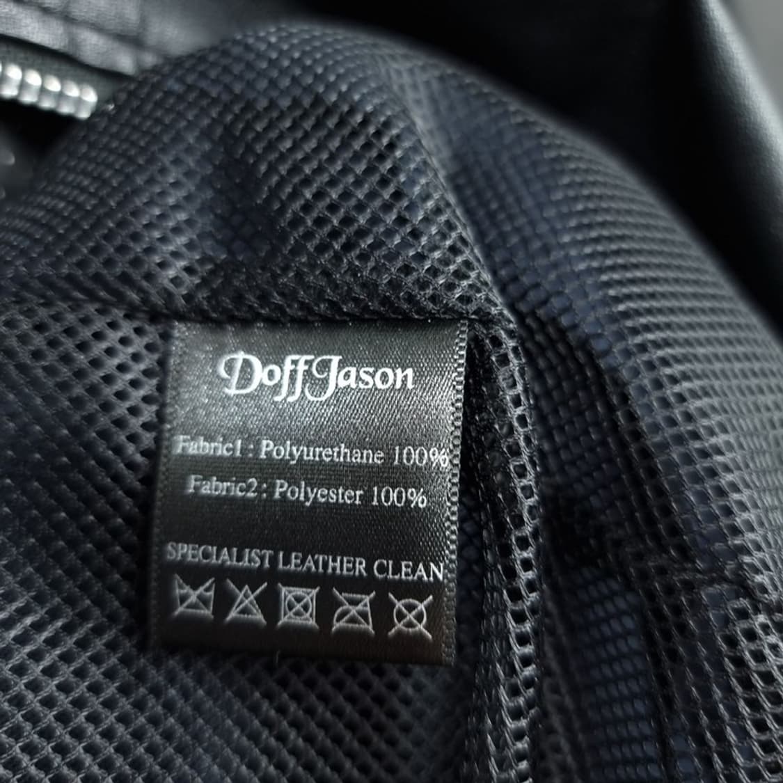 [도프제이슨] 오버핏 비건 레더 블루종 집업 자켓 블랙 M19730 상품이미지9