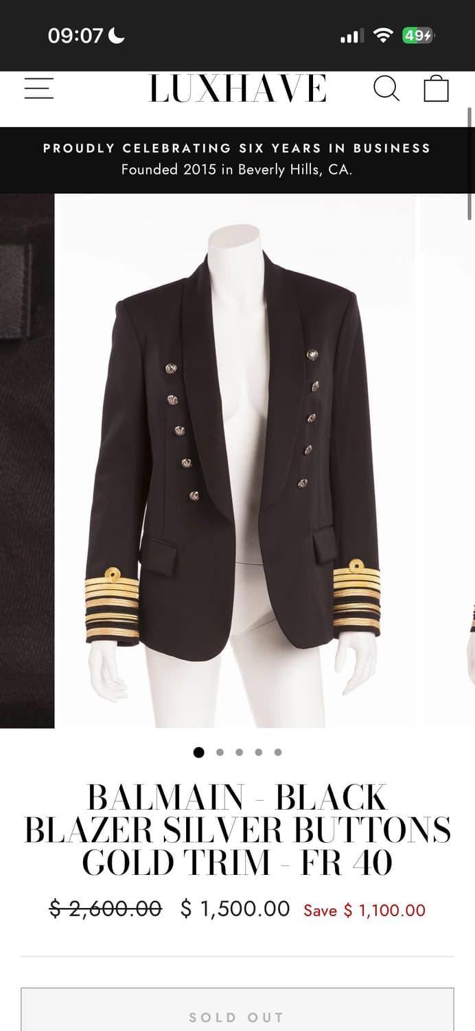 발망 나폴레옹 라이언 10 스틸버튼 스펜서 자켓 블레이저 상품이미지5