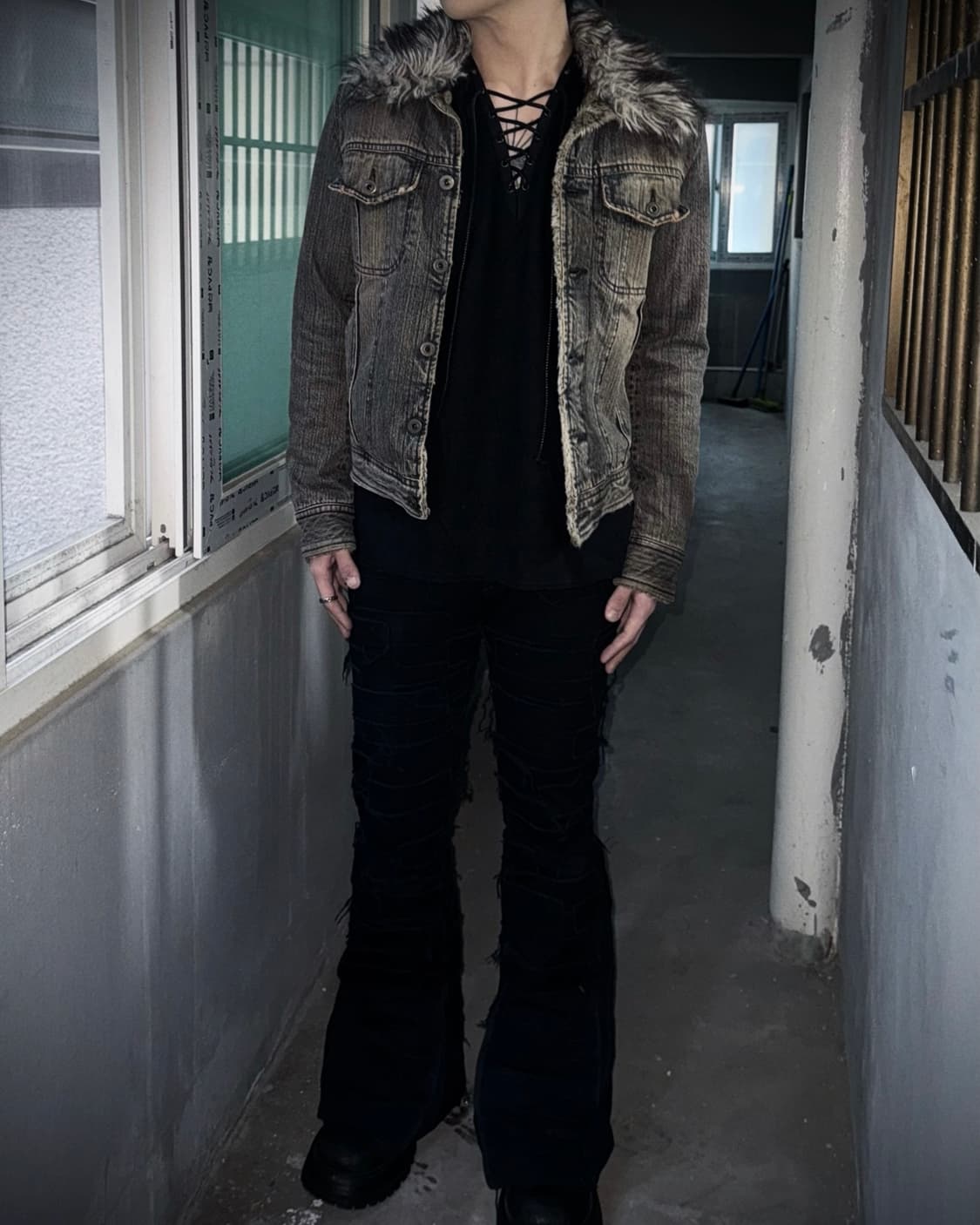 00s fur denim jacket 상품이미지5