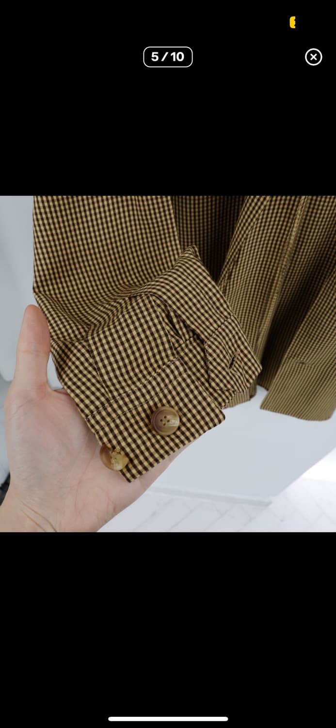 1991SS 조르지오 아르마니 깅엄 체크 셔츠 상품이미지4