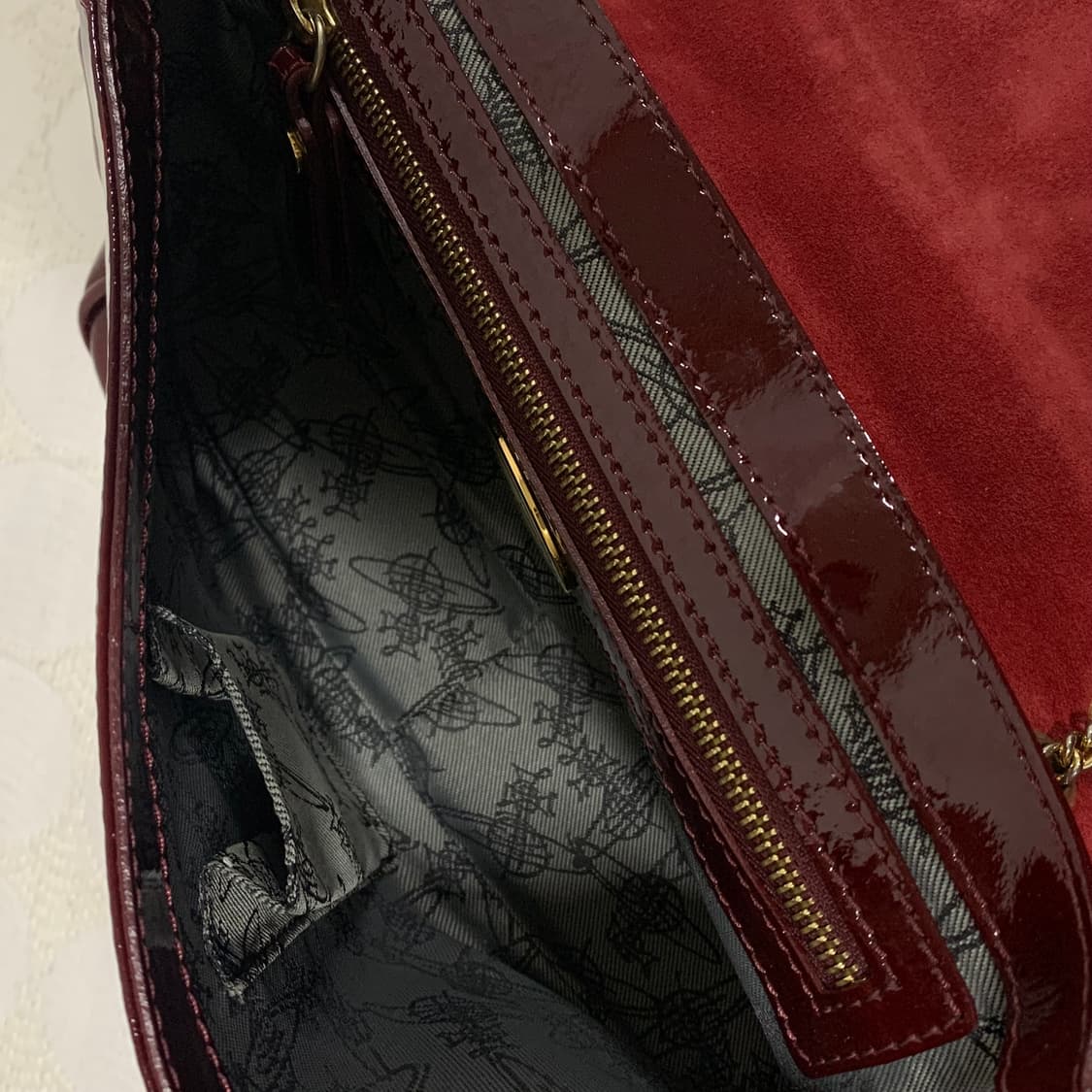 비비안 웨스트우드 레드 에나멜 숄더백 상품이미지9