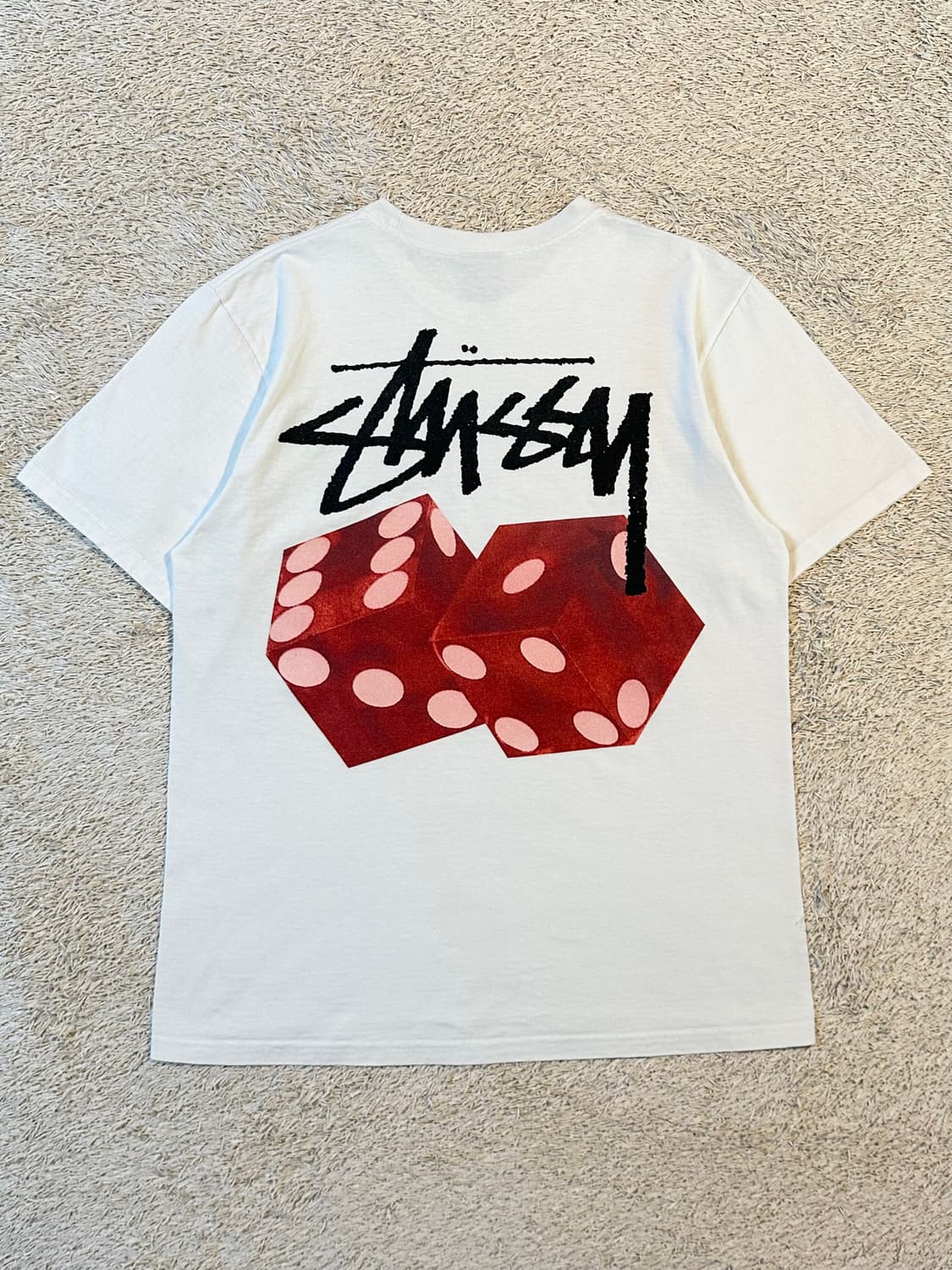 스투시 STUSSY 다이스 아웃 반팔 티셔츠 화이트 상품이미지1