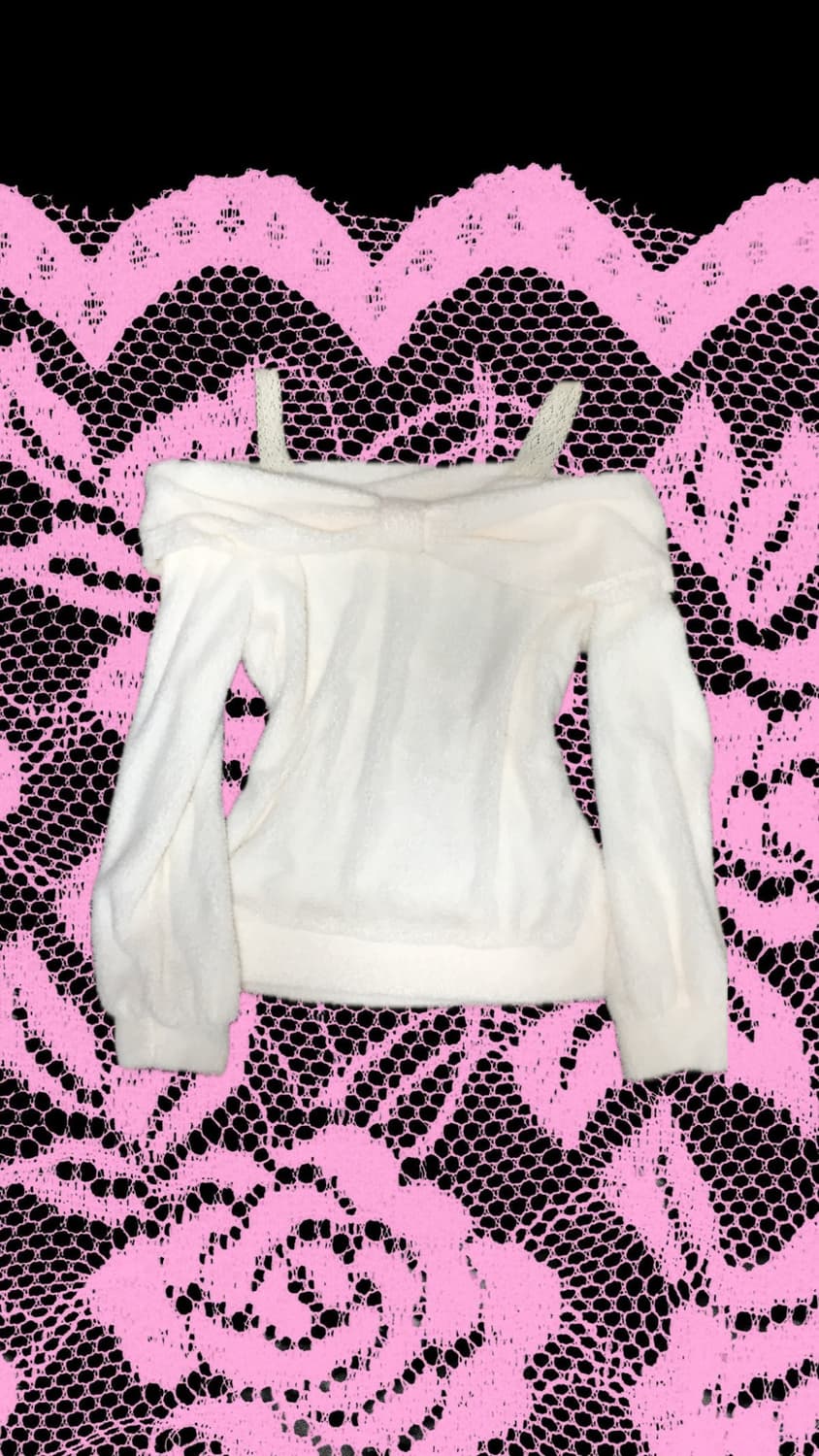 KanNa shop 리즈리사깔 라떼갸루 히메갸루 리본 오프숄더 니트 상품이미지1