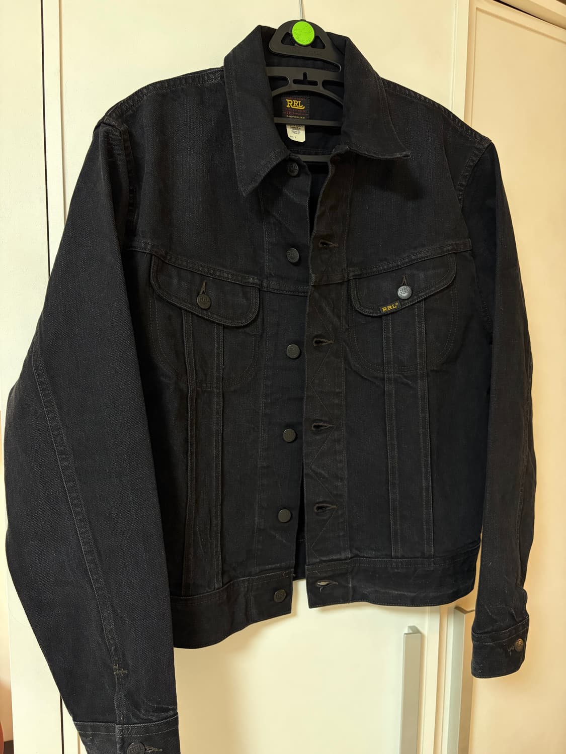 RRL 블랙 데님 트러커 새거 M 상품이미지1