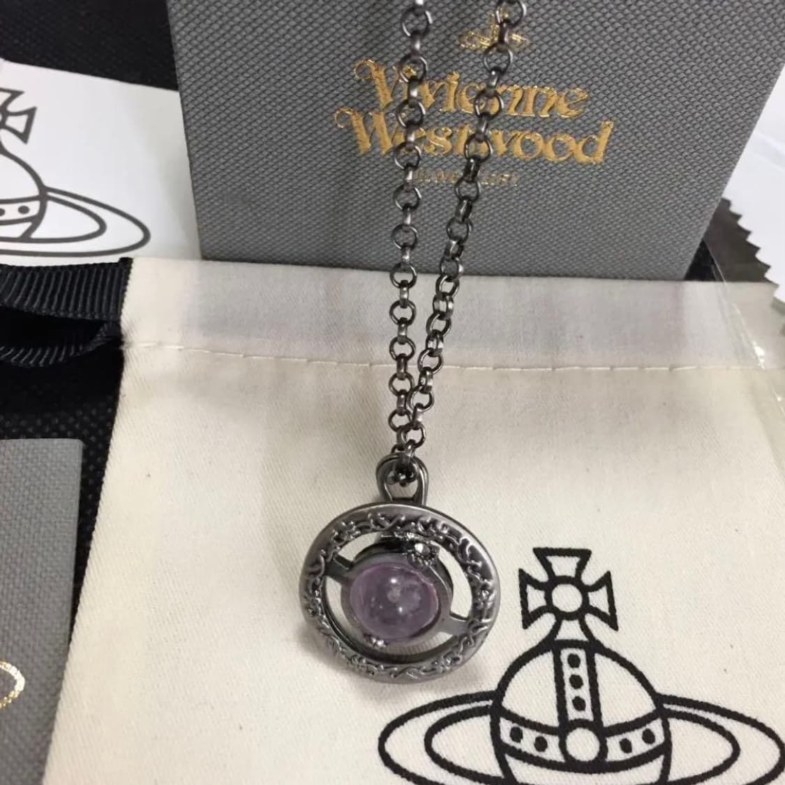 VW Amethyst Tiny Orb Necklace 상품이미지2