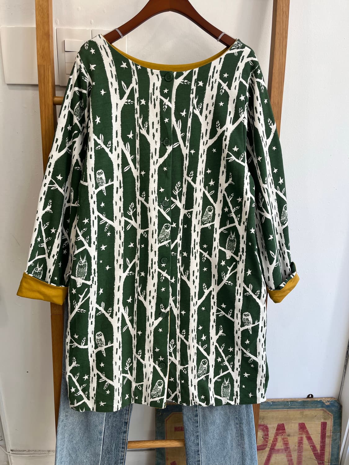 리버시블 그라니프(Graniph) 부엉이 숲 양면 롱 자켓 상품이미지1