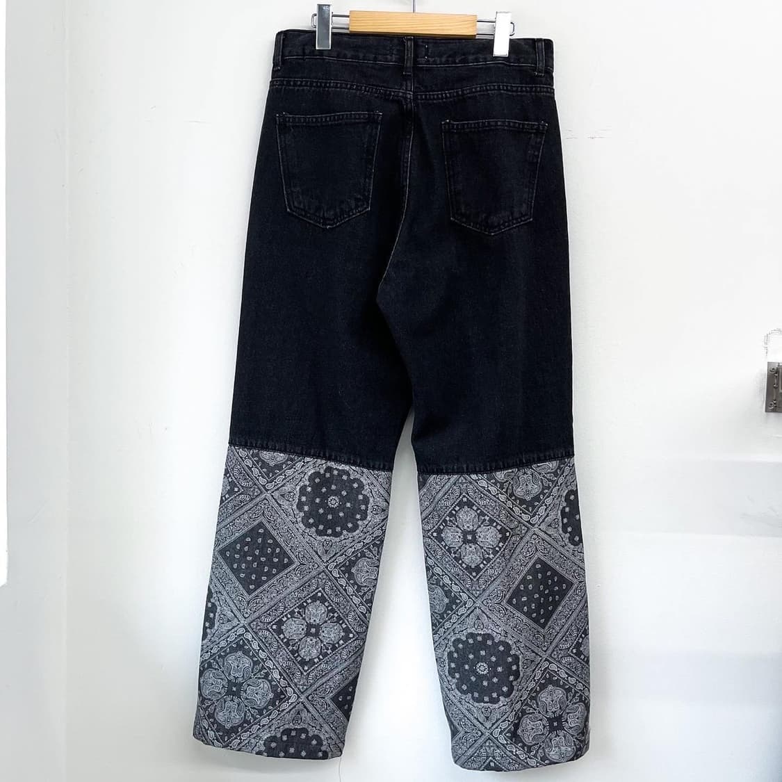 뮤즈 반다나 패치 워크 흑청 데님 팬츠 상품이미지6