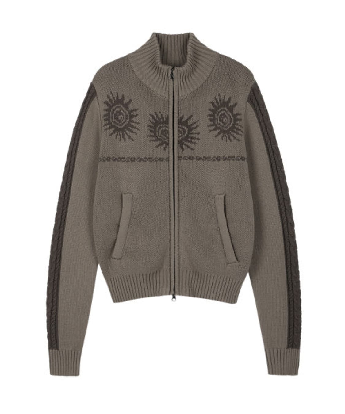 아캄(AAKAM) Sun Jacquard Zip-Up Sweater 상품이미지1