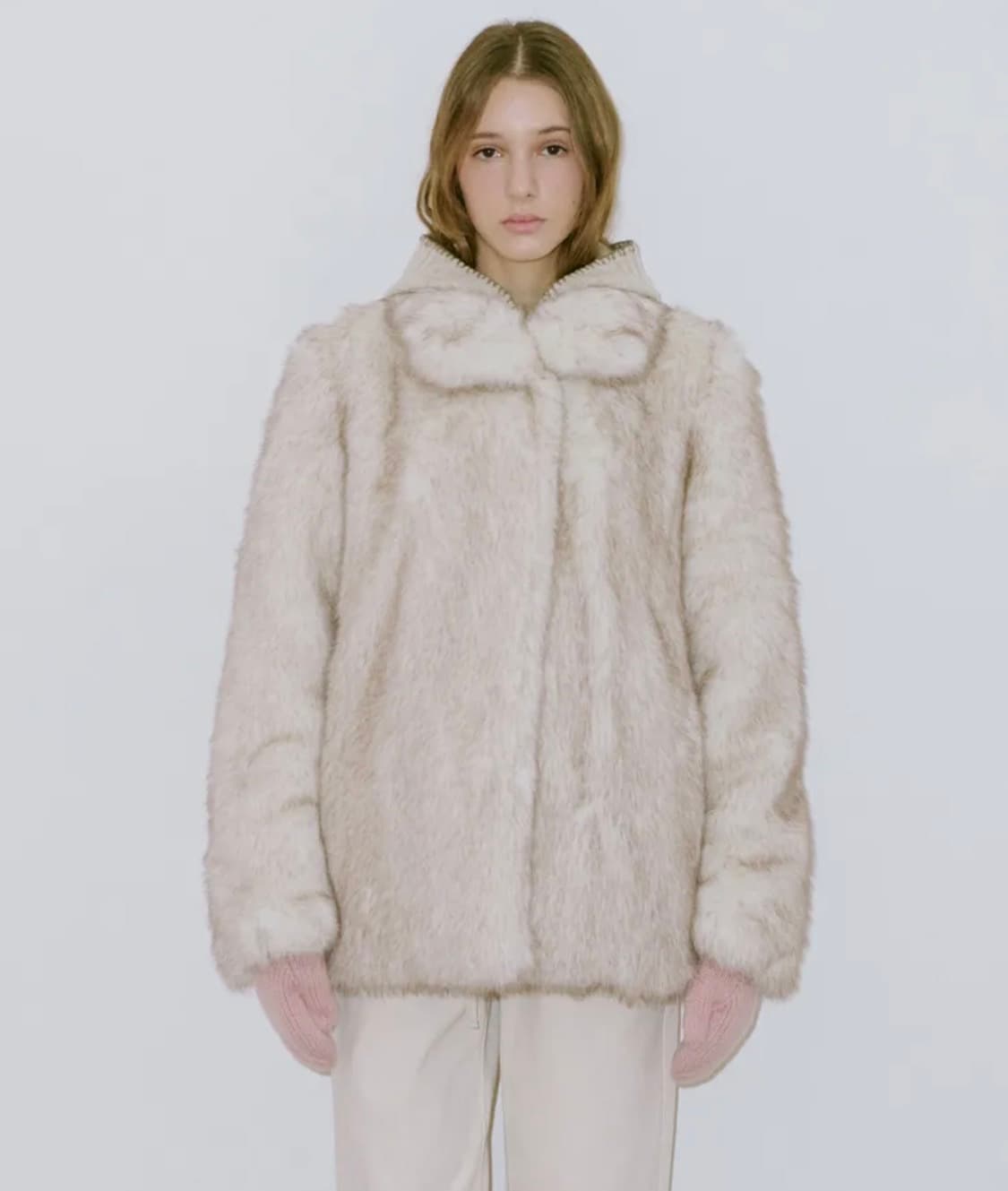 sinoon 시눈 퍼 자켓 아이보리 - 새제품 상품이미지7