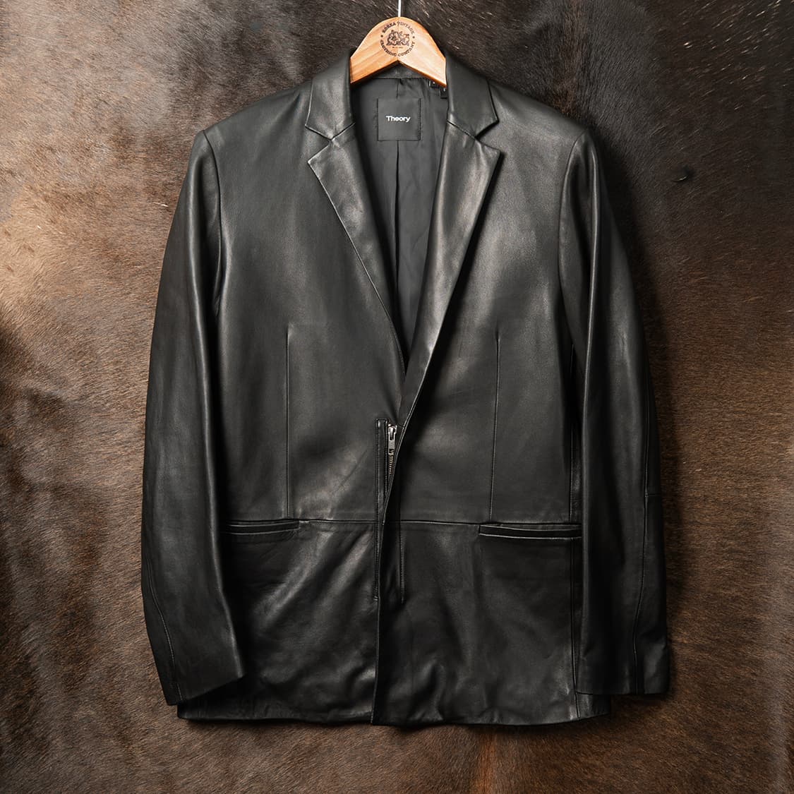 [38R] Theory 띠어리 램스킨 레더 블레이져 블랙  상품이미지1