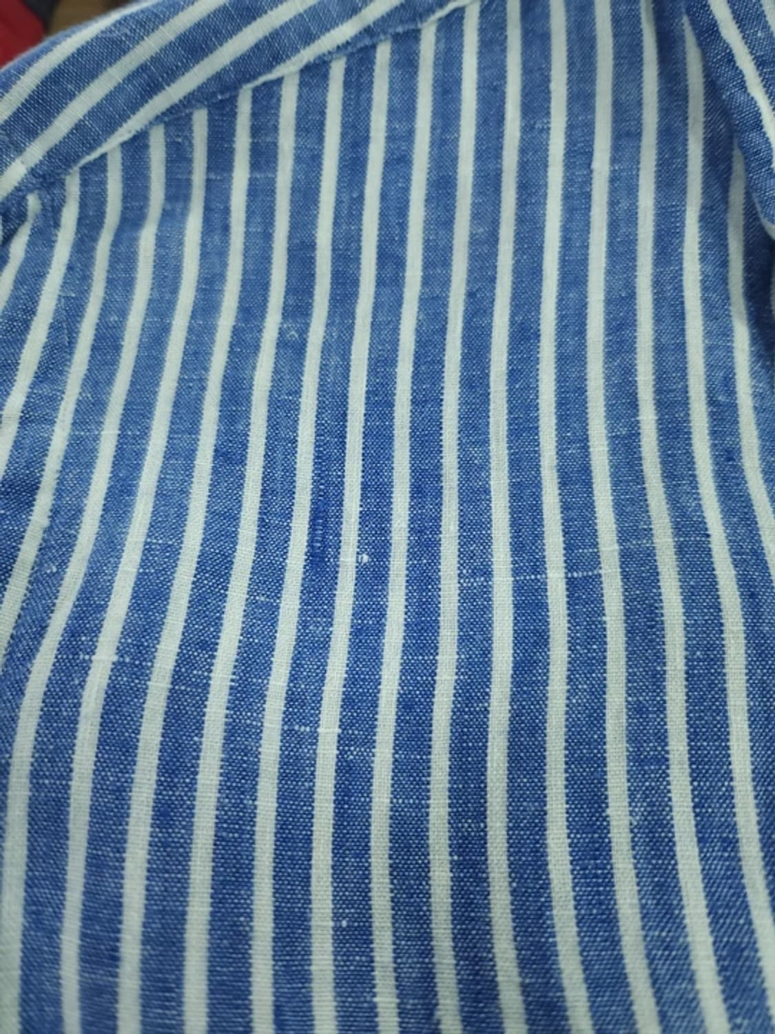 폴로 랄프로렌 블루 화이트 스트라이프 린넨 셔츠(95) 상품이미지10