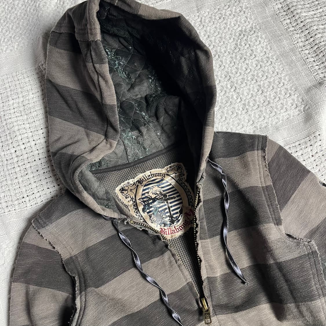 [JPN] 레이스업 스트라이프 후드집업 상품이미지3